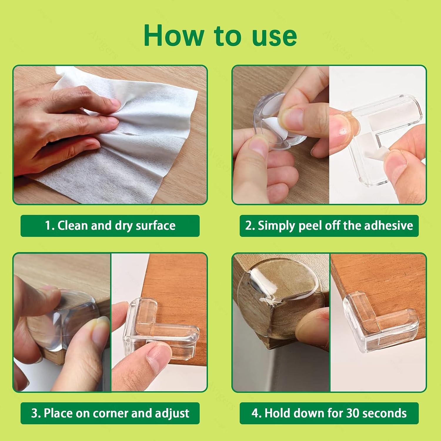 Avigers 21-Piece Clear Corner Protectors for Baby Proofing - 9 Round and 12 L-Shaped: image 6