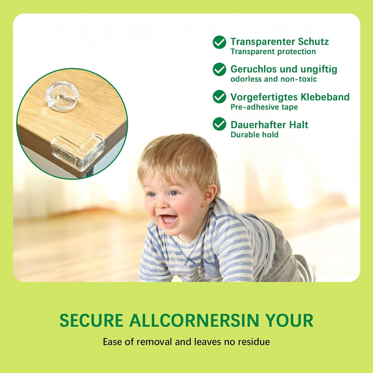 Avigers 21-Piece Clear Corner Protectors for Baby Proofing - 9 Round and 12 L-Shaped: image 7