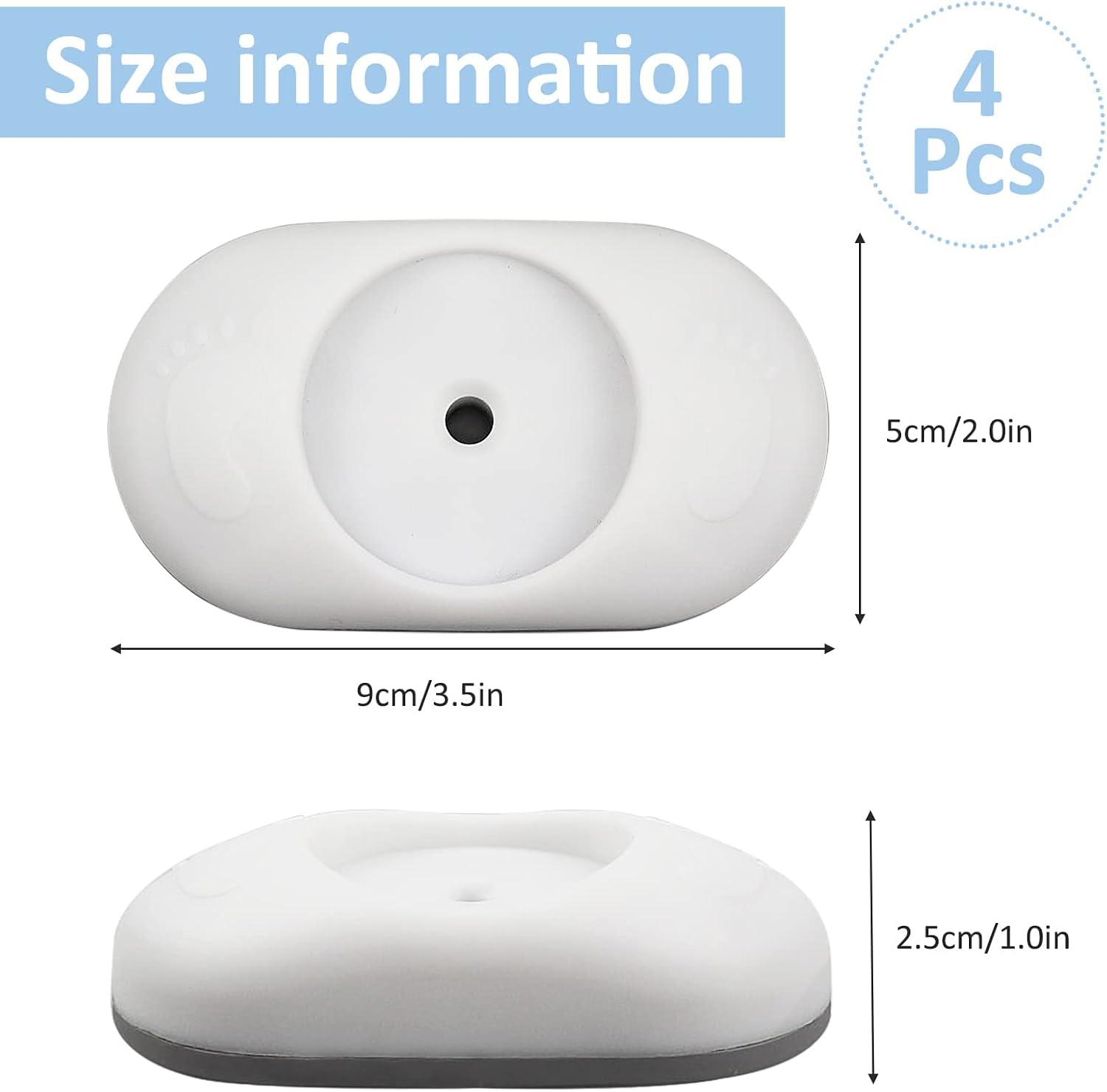 Baby Gate Wall Protector Set, 4 Packs Stair Gate Extension Wall Saver - White: image 2