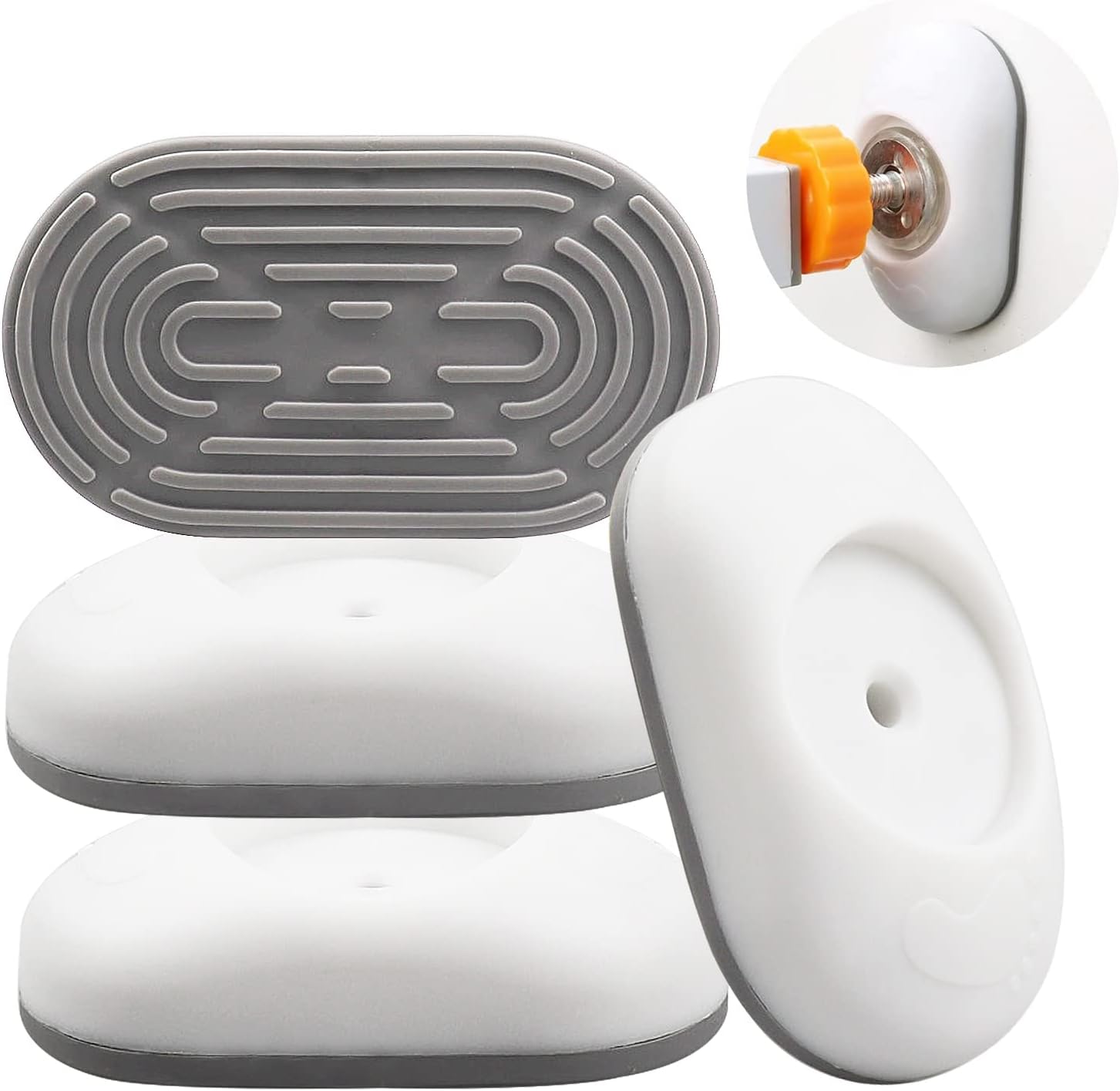 Baby Gate Wall Protector Set, 4 Packs Stair Gate Extension Wall Saver - White