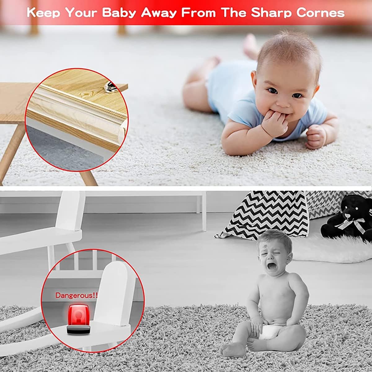 Clear Edge Protector Strip with 4 Corner Protectors, Baby Proofing Kit for Furniture: image 6