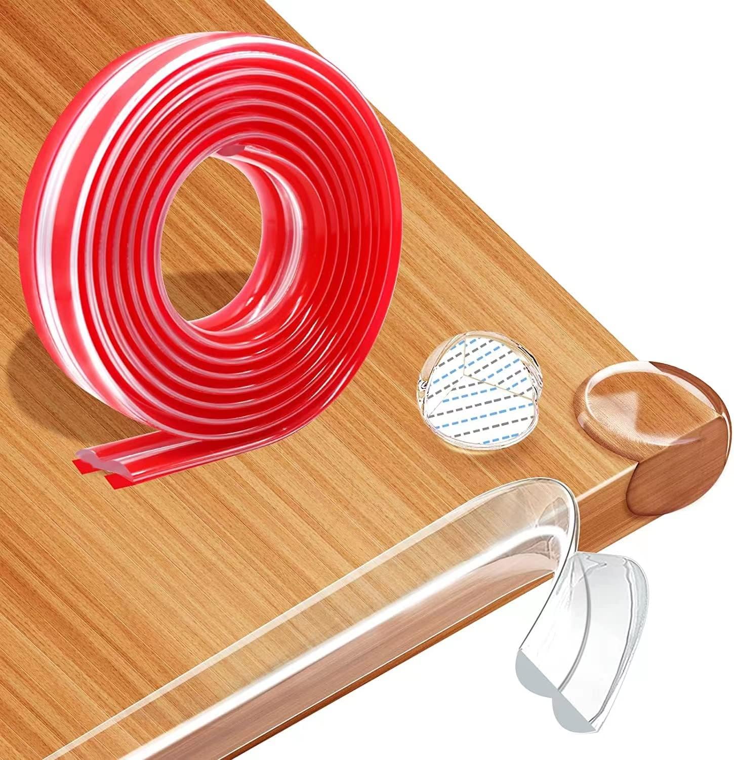 Clear Edge Protector Strip with 4 Corner Protectors, Baby Proofing Kit for Furniture