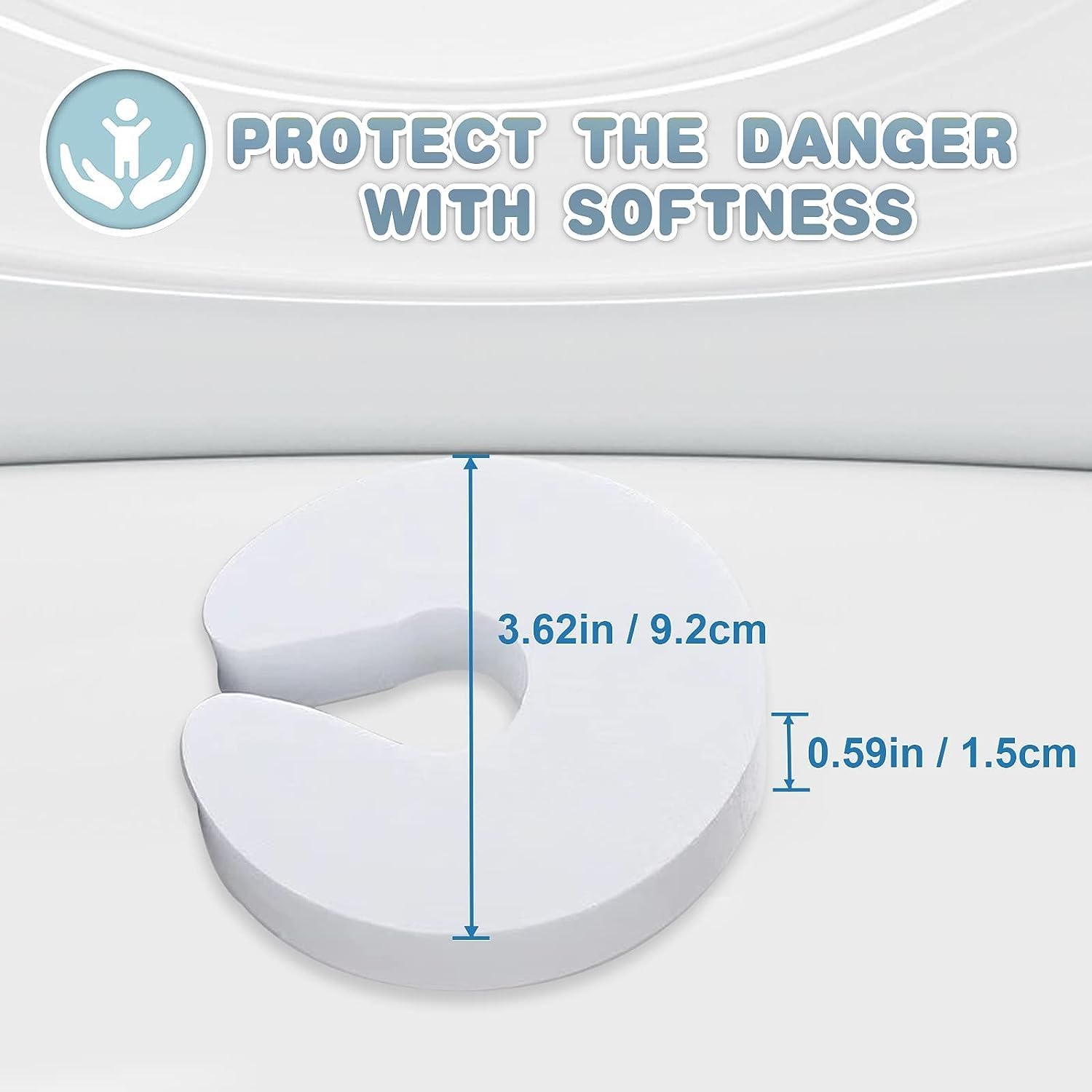 BYETOO Door Pinch Guard 6 Pack, 1.5cm Baby Proof Door Slam Stopper, Soft Foam Finger Guard: image 4