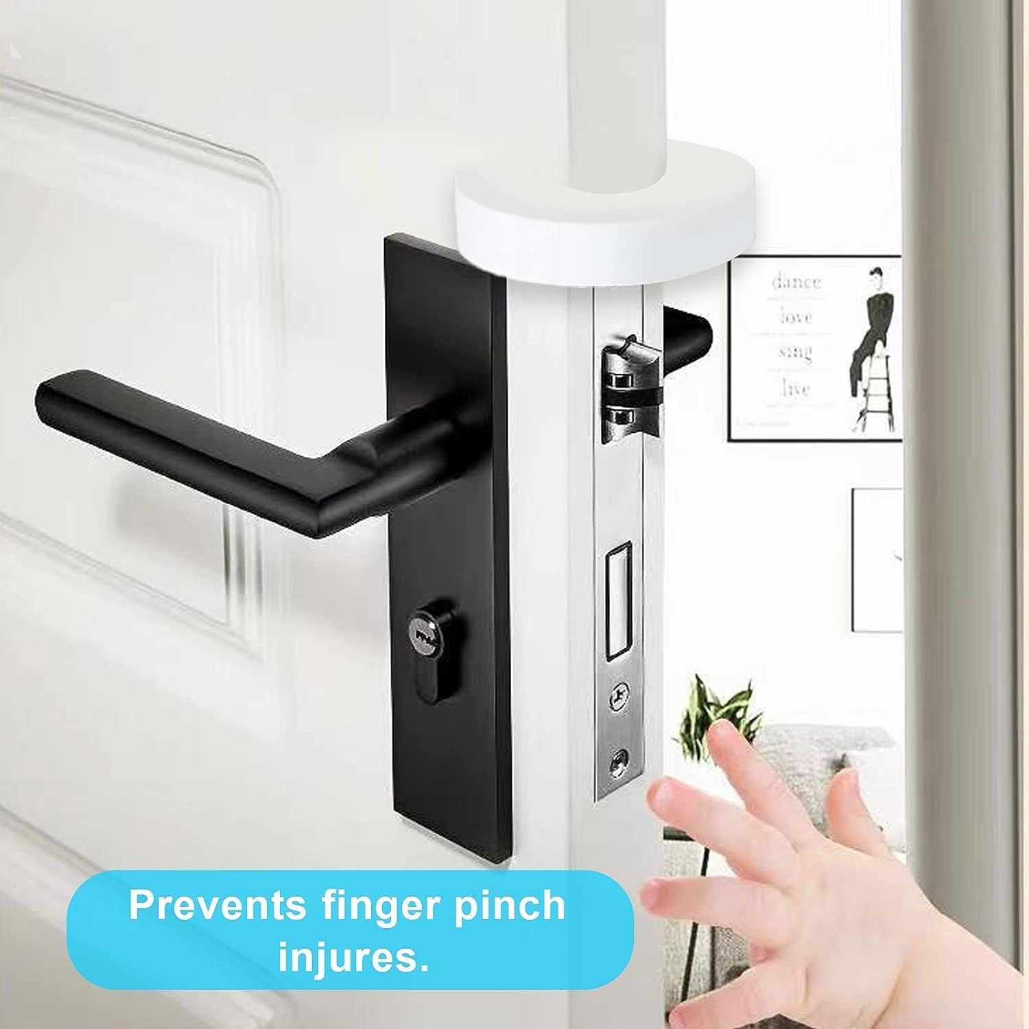 BYETOO Door Pinch Guard 6 Pack, 1.5cm Baby Proof Door Slam Stopper, Soft Foam Finger Guard