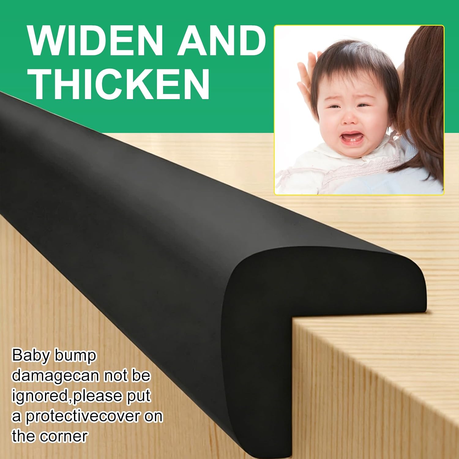 Baby Safety Edge Corner Guards Protector Set, 2M Edge Protector & 4 Corner Guards, Foam: image 2
