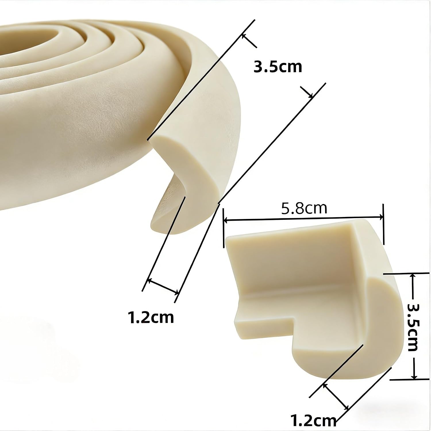 Baby Safety Edge Corner Guards Protector Set, 2M Edge Protector & 4 Corner Guards, Foam: image 3