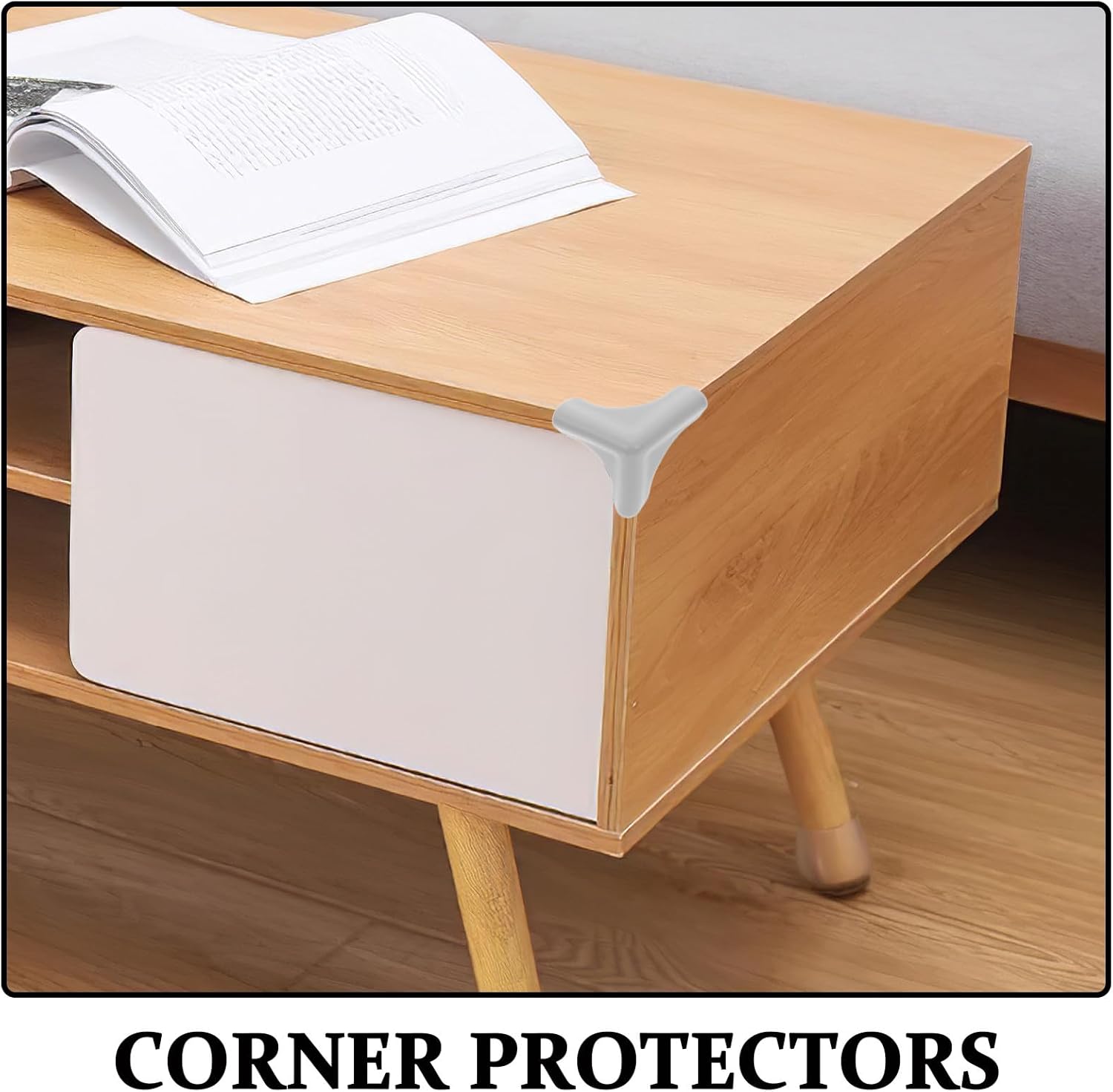 4pcs Corner Protectors Silicone Grey Range Hood Edge Guards, Table Safety Cushion Bumpers: image 2