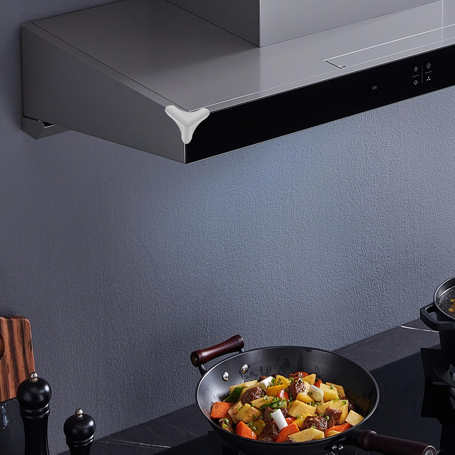 4pcs Corner Protectors Silicone Grey Range Hood Edge Guards, Table Safety Cushion Bumpers: image 3