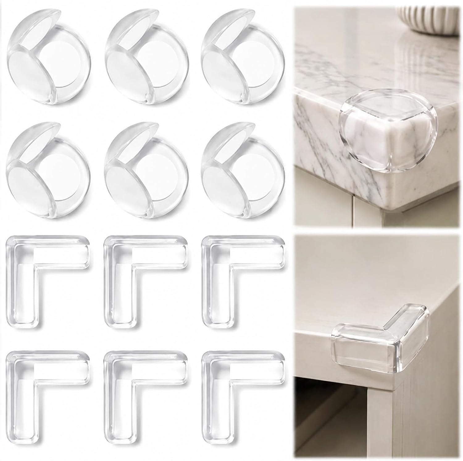 Corner Protectors for Kids 12 Pcs, Baby Proofing Edge Protector with Invisible and