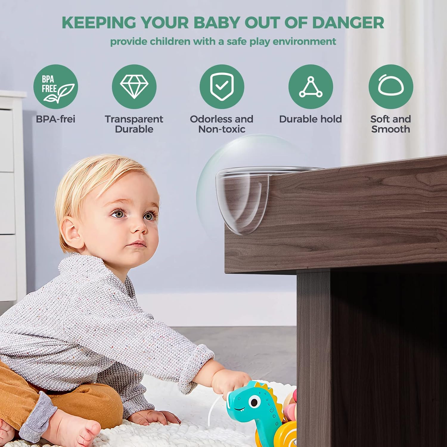 Peakally Corner Protectors for Baby Pack of 12, Thick Table Furniture Edge Protectors - 6: image 5