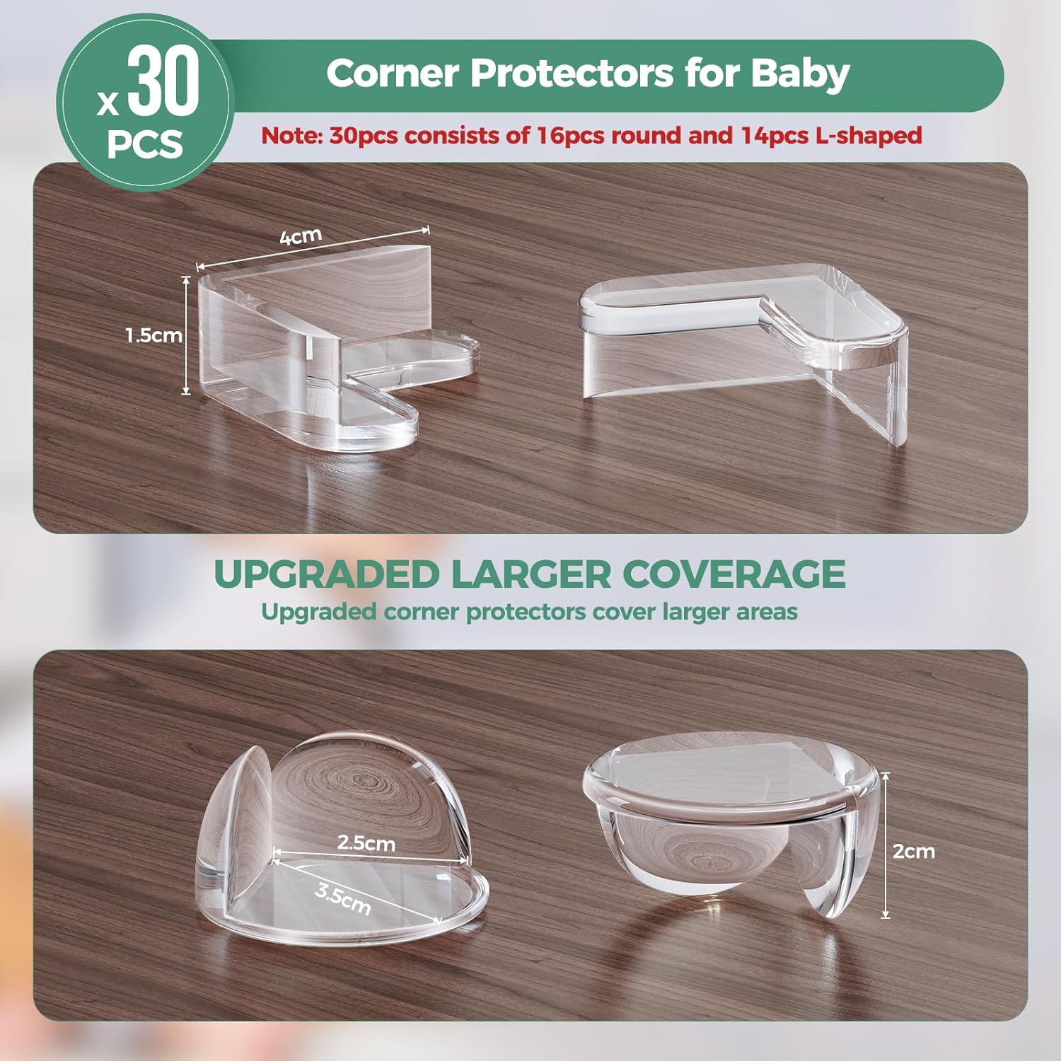 Peakally Corner Protectors for Baby 30 Pack, Thick Table Furniture Edge Protectors with: image 4