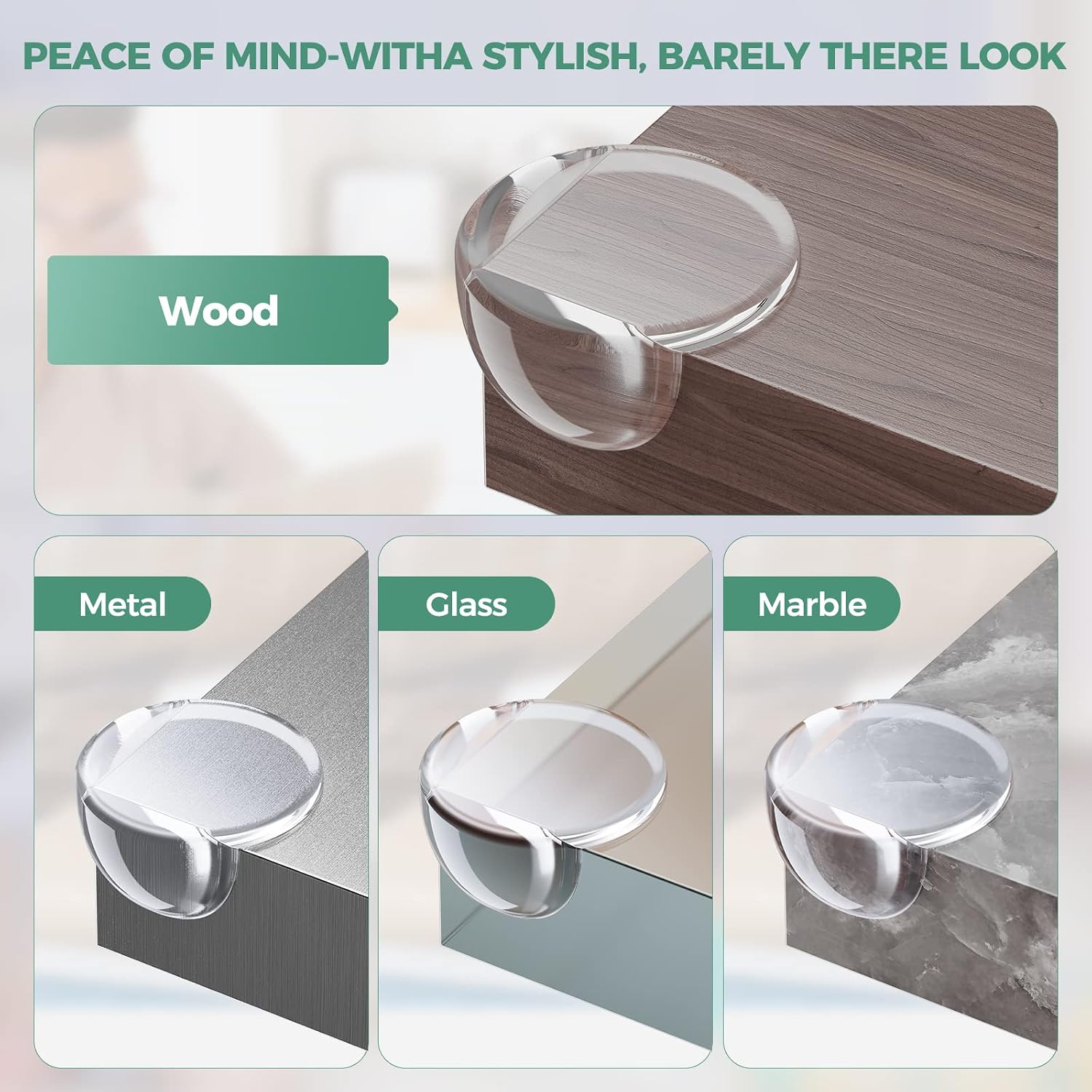 Peakally Corner Protectors for Baby 30 Pack, Thick Table Furniture Edge Protectors with: image 6