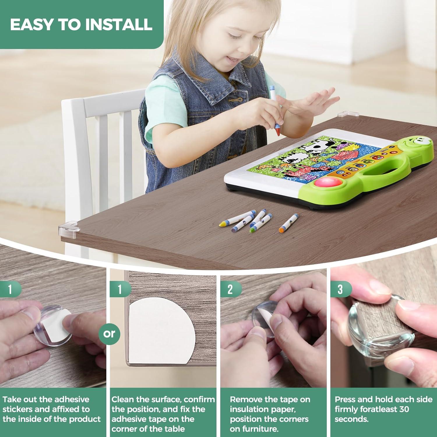 Peakally Corner Protectors for Baby 30 Pack, Thick Table Furniture Edge Protectors with: image 9