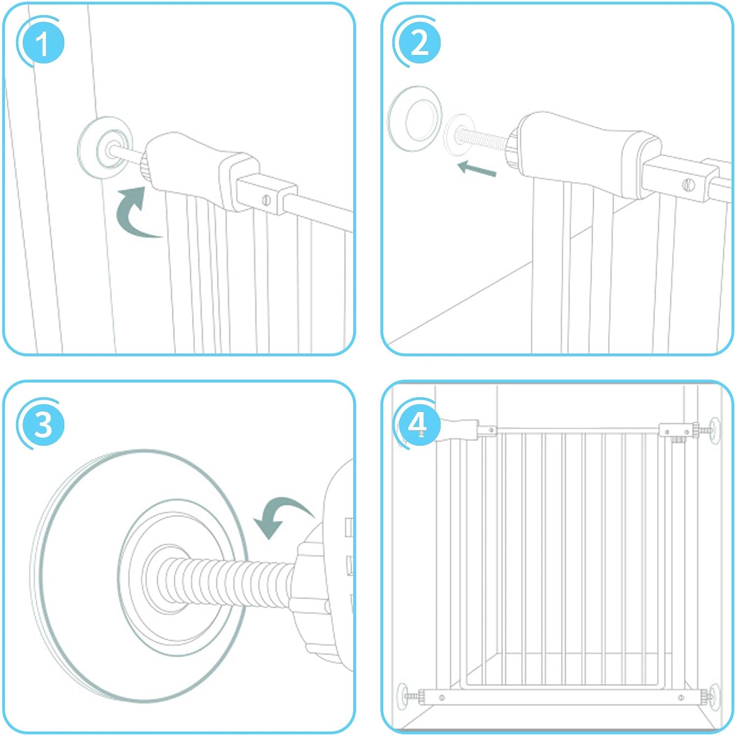 Oiieco 8Pcs Silicone Baby Gate Wall Protectors, Stair Gate Wall Saver for Pressure: image 4