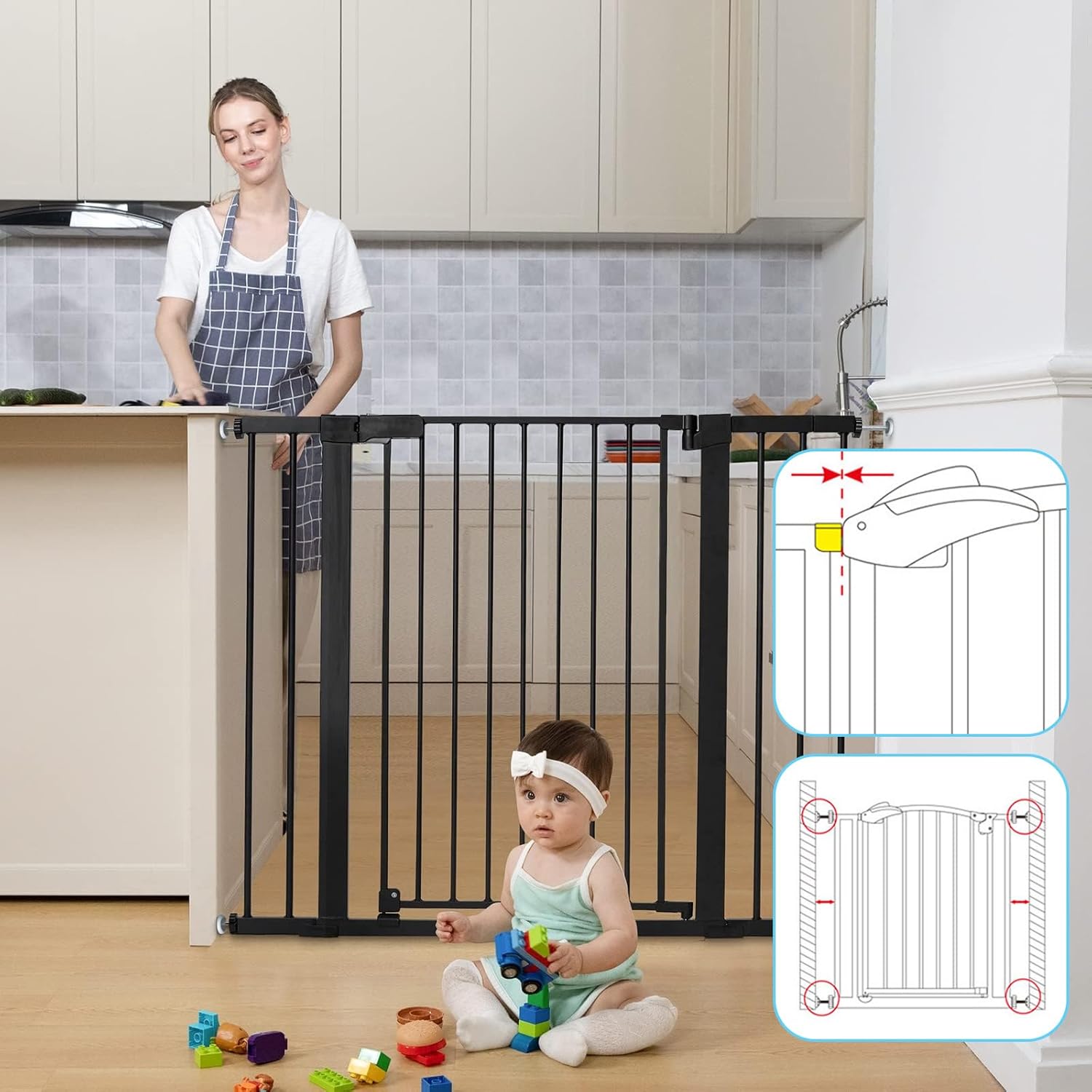 Oiieco 8Pcs Silicone Baby Gate Wall Protectors, Stair Gate Wall Saver for Pressure: image 5