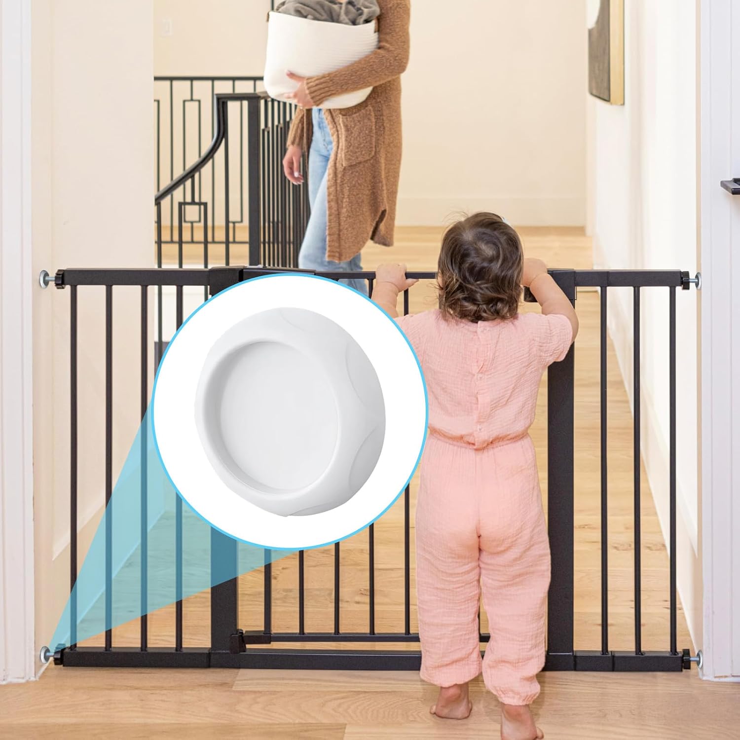 Oiieco 8Pcs Silicone Baby Gate Wall Protectors, Stair Gate Wall Saver for Pressure: image 6