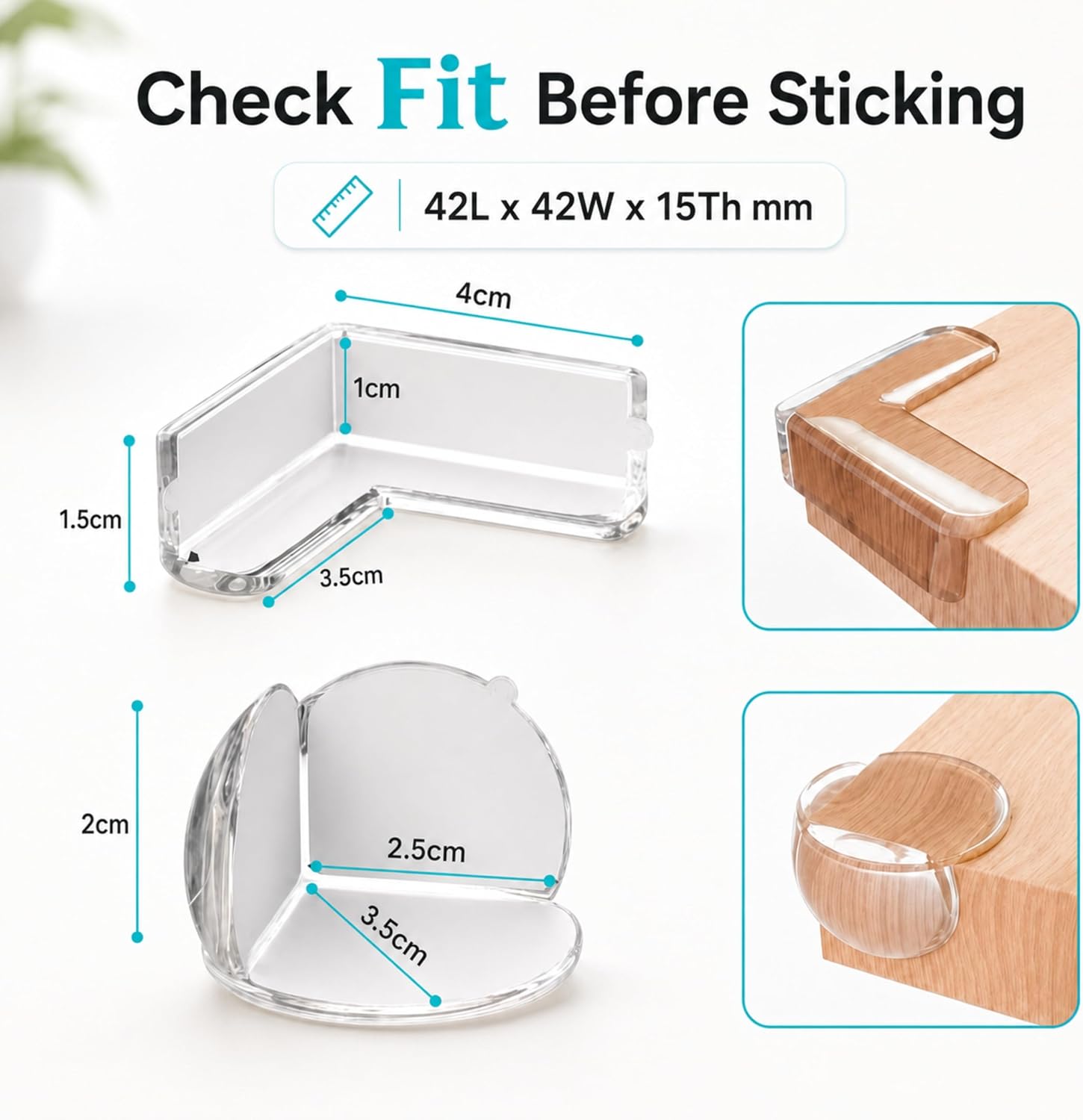Corner Protectors 12 Pack - Baby Proofing Clear Bumpers, BPA-Free, Non-Toxic with Strong: image 2