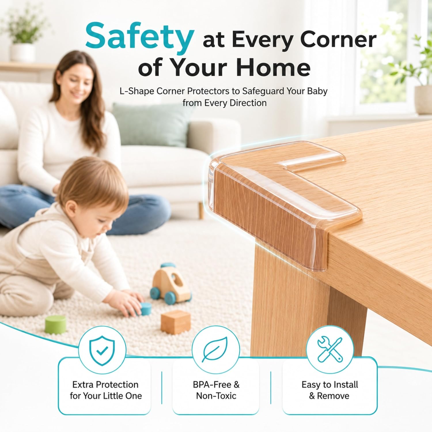 Corner Protectors 12 Pack - Baby Proofing Clear Bumpers, BPA-Free, Non-Toxic with Strong: image 5