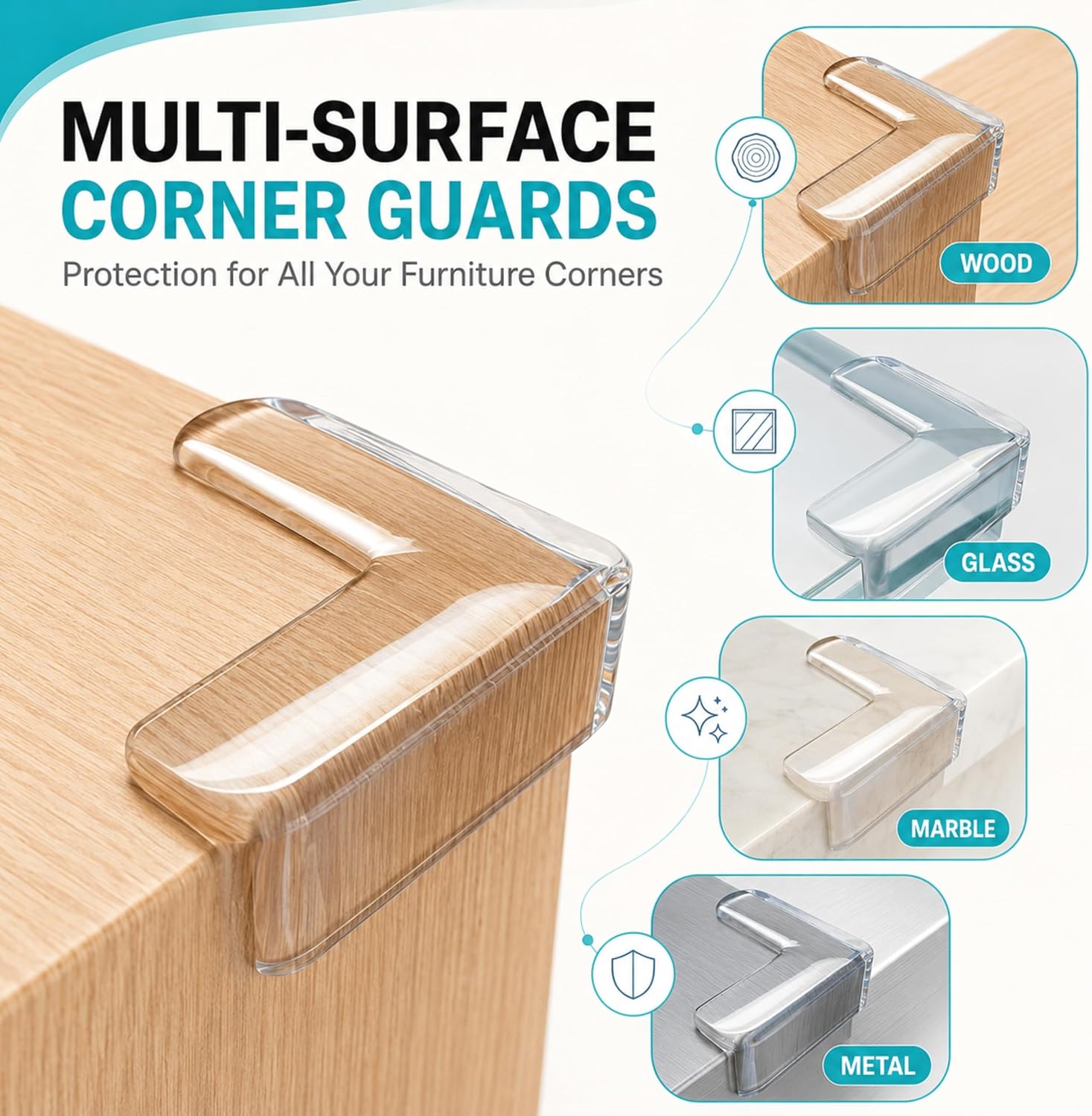 Corner Protectors 12 Pack - Baby Proofing Clear Bumpers, BPA-Free, Non-Toxic with Strong: image 6