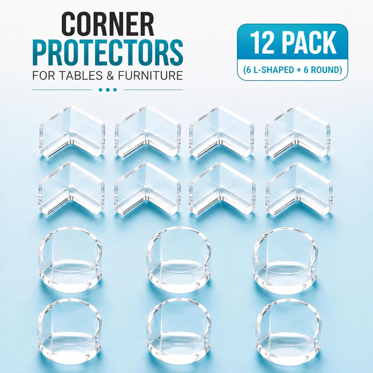 Corner Protectors 12 Pack - Baby Proofing Clear Bumpers, BPA-Free, Non-Toxic with Strong: image 9