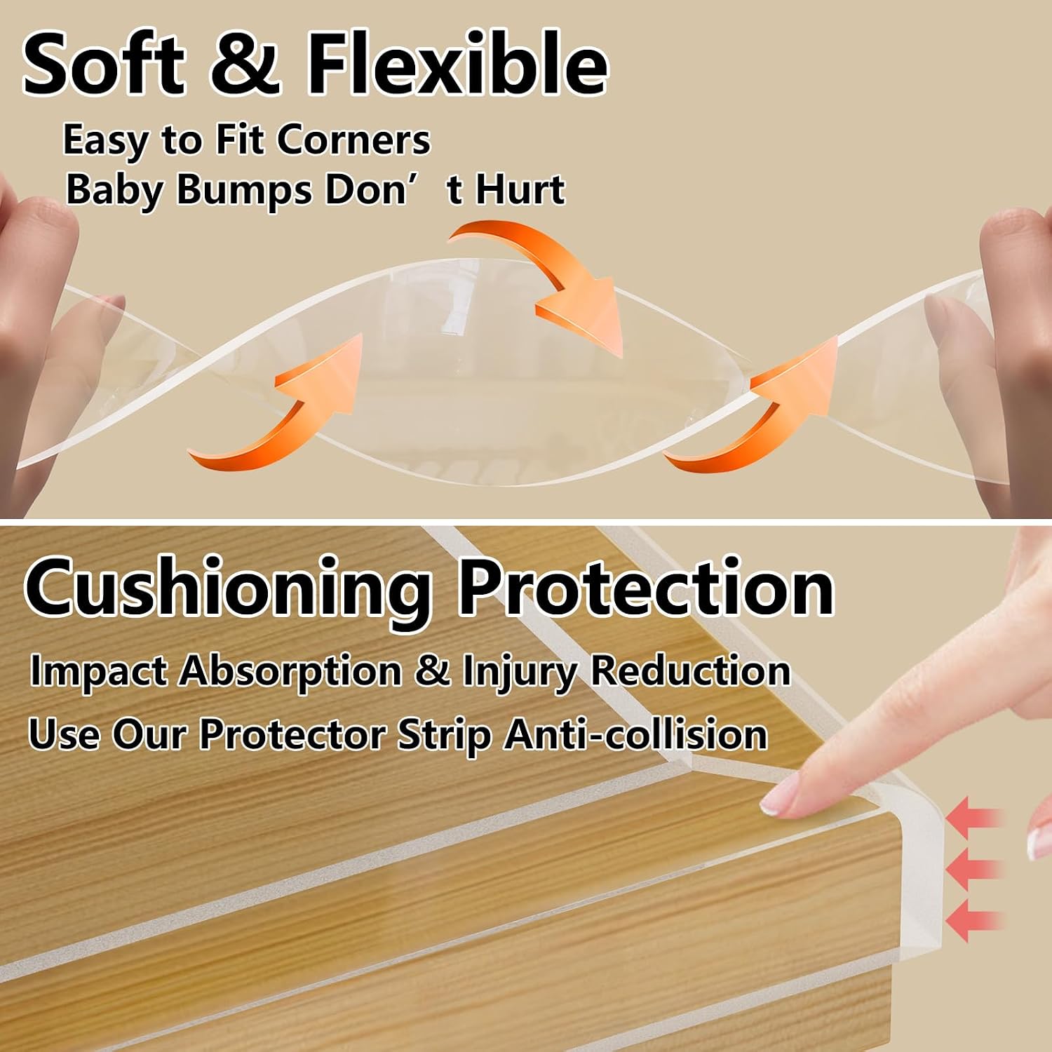 COUMENO Baby Corner Protectors, 50mm x 1m Clear Edge Protector Strip, 2mm Thick Soft: image 4