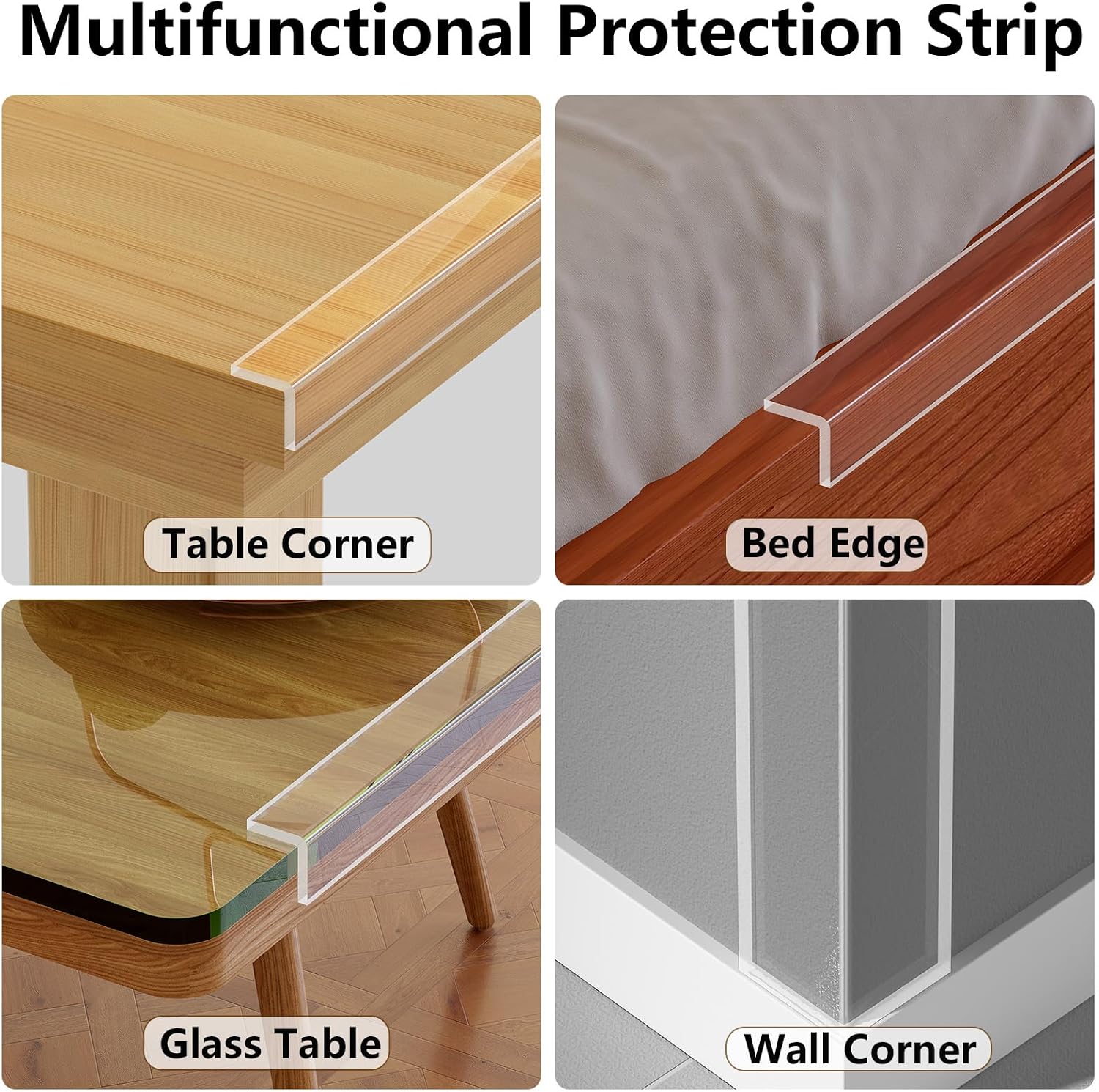 COUMENO Baby Corner Protectors, 50mm x 1m Clear Edge Protector Strip, 2mm Thick Soft: image 8