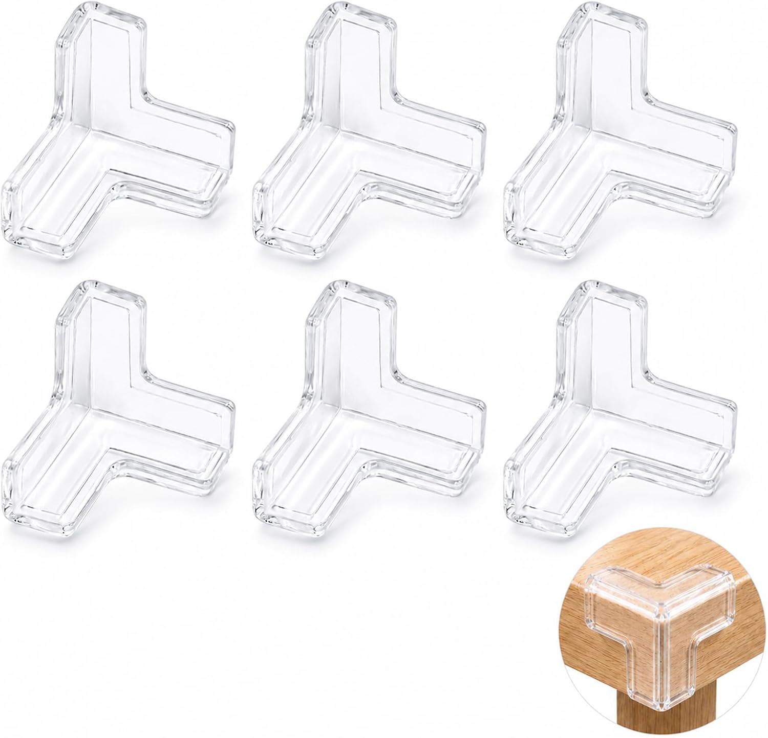Baby Proofing Corner Protectors, 6 Pack Upgraded T-Shaped Clear Silicone Furniture Corner