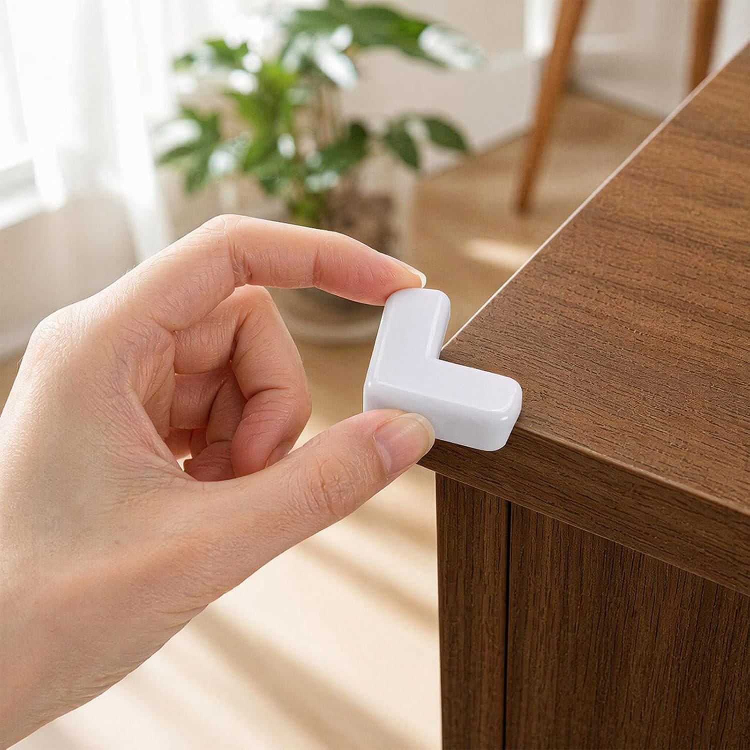 White Corner Protectors for Kids and Baby Proofing, 4-Pack Self-Adhesive Rubber Edge: image 3