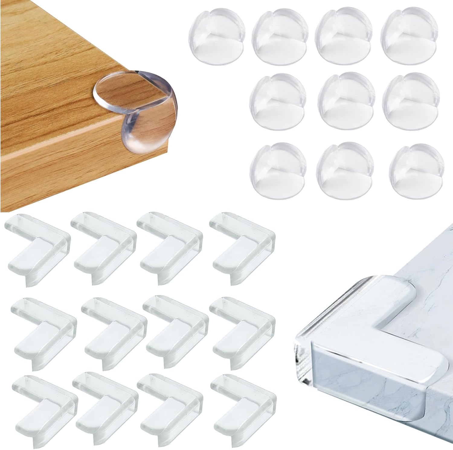 ZHIYE Corner Protectors for Kids, 22 Pcs Clear Baby Proofing Corners with Strong Acrylic