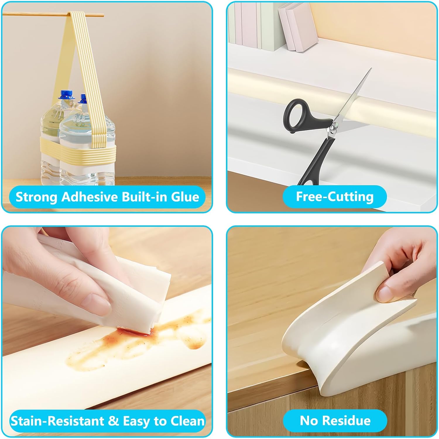 ZOMPAGO 2m Edge & Corner Protectors, Anti-Collision Foam Bumper Strip, L-Shaped - Off: image 4
